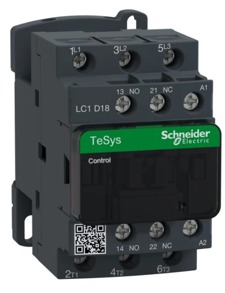 Schneider LC1D18B7 TeSys D 18 A 7,5 kW 24V AC Kontaktör 3 Kutuplu 1NO+1NC AC-3 ürün görseli 1