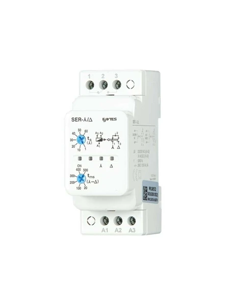 Entes M4091 SER-Y/U Yıldız-Üçgen Röle 24VAC/DC - 230VAC DIN II ürün görseli 1