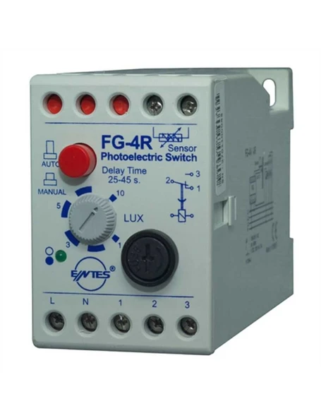 Entes M0095 FG-4R Sigorta Korumalı Fotosel Röle 1-10 Lüx Ayarlı 190-255VAC ürün görseli 1