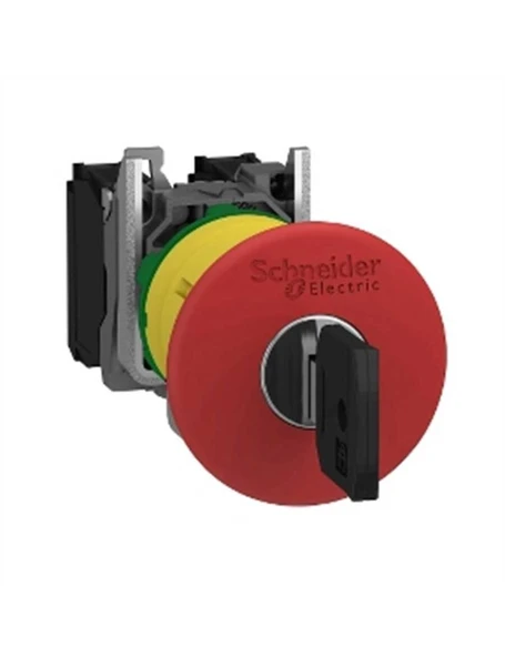 Schneider XB5AS9442 22 mm Kilitli Acil Stop Butonu, 1Nk Anahtarlı ürün görseli 1