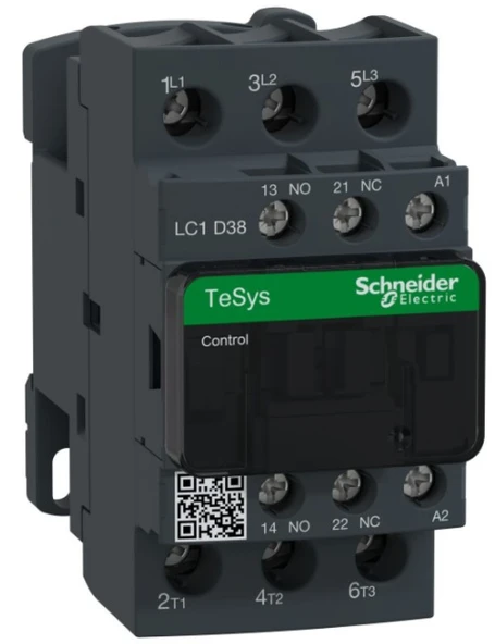 Schneider LC1D38F7 TeSys D 38 A 18,5 kW 110V AC Kontaktör 3 Kutuplu 1NO+1NC AC-3 ürün görseli 1