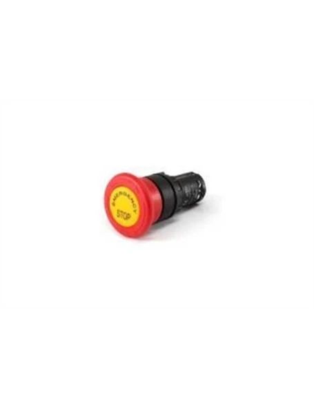 Emas MB200EE MB Serisi Plastik 1NC Acil Stop 40 mm Çevirmeli Etiketli Kırmızı 22 mm Buton ürün görseli 1