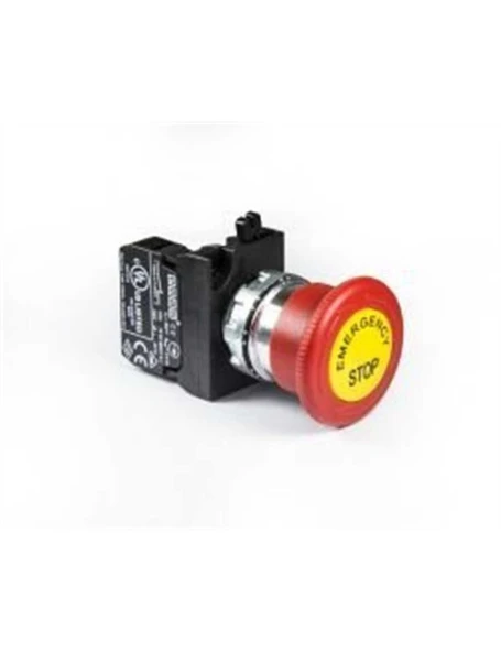 Emas CM200EE CM Serisi Metal 1NC Acil Stop 40 mm Çevirmeli Etiketli Kırmızı 22 mm Buton ürün görseli 1