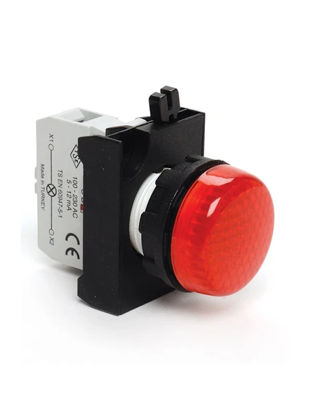 Emas B060XK B Serisi Plastik LED'li 12-30V AC/DC Kırmızı 22 mm Sinyal ürün görseli 1