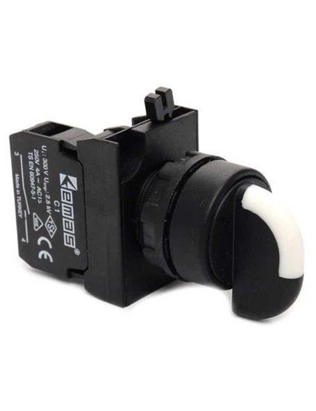Emas CP101S32 CP Serisi Plastik 2NO (II-0-I) 60° Seçici Çift Dönüşlü 22 mm Buton ürün görseli 1