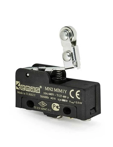 Emas MN2MIM1Y Metal Kısa Kollu Makaralı 1CO MN2 Serisi Plastik Mini Switch ürün görseli 1