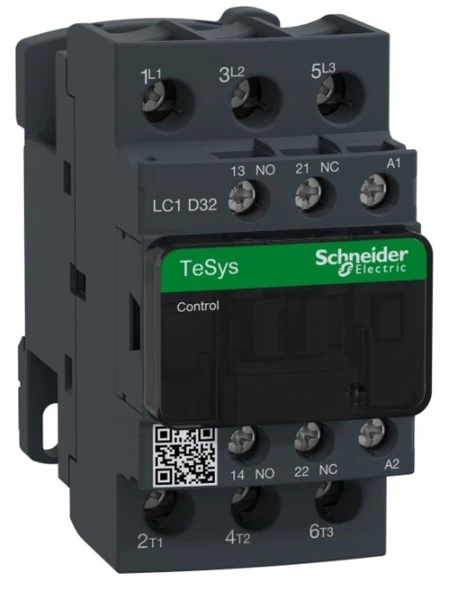 Schneider LC1D32F7 TeSys D 32 A 15 kW 110V AC Kontaktör 3 Kutuplu 1NO+1NC AC-3 ürün görseli 1