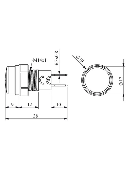 Emas S140NO S Serisi Plastik 230V AC Şeffaf 14 mm Sinyal ürün görseli 1
