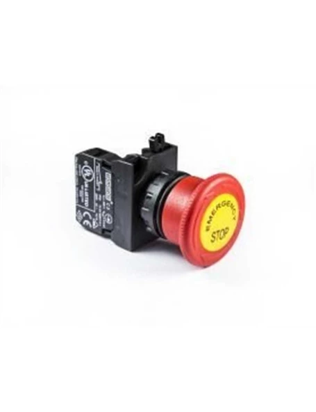 Emas CP200EE CP Serisi Plastik 1NC Acil Stop 40 mm Çevirmeli Etiketli Kırmızı 22 mm Buton ürün görseli 1