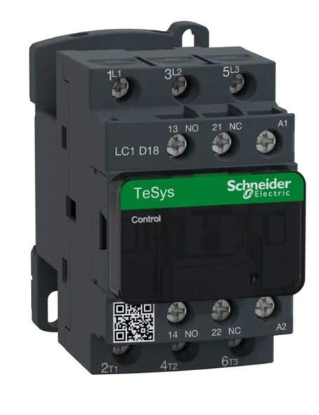 Schneider LC1D18M7 TeSys D 18 A 7,5 kW 220V AC Kontaktör 3 Kutuplu 1NO+1NC AC-3 ürün görseli 1