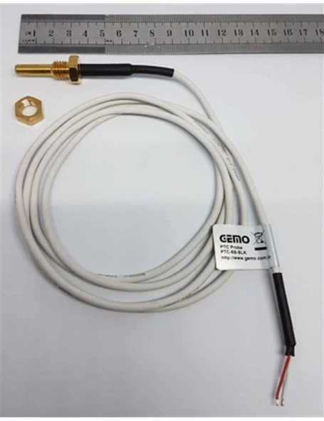 Gemo PTC-S-130C Sıcaklık Sensörü 1,5m Silikon Kablolu (2 telli) PTC Sensör, Uç Çapı 6 mm (-50°C ... +130°C) ürün görseli 1