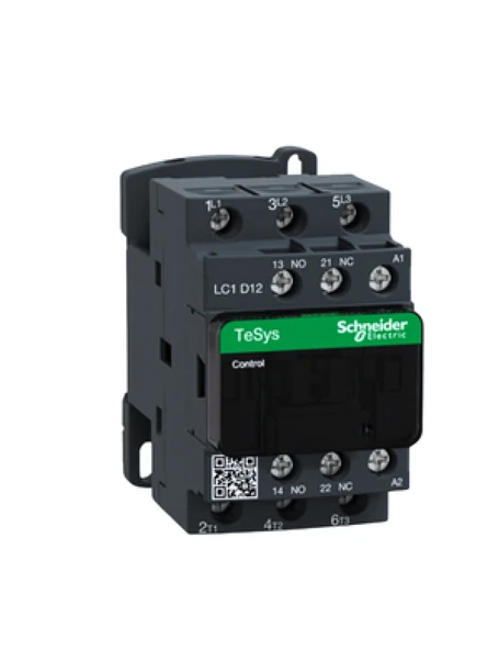Schneider LC1D12M7 TeSys D 12 A 5,5 kW 220V AC Kontaktör 3 Kutuplu 1NO+1NC AC-3 ürün görseli 1