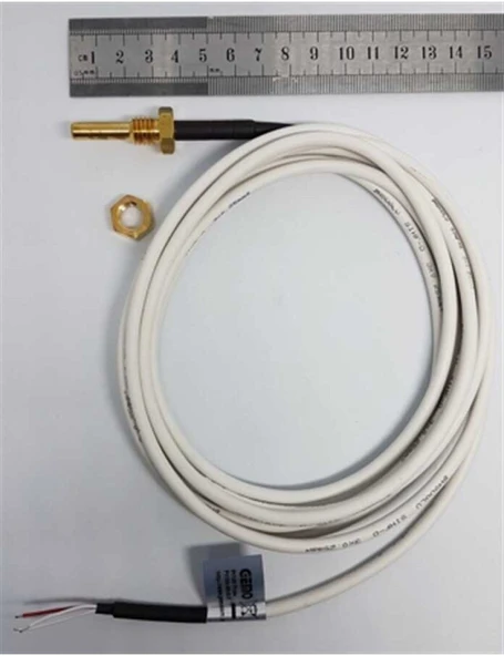Gemo PT100-6S-SLK Sıcaklık Sensörü  3m silikon kablolu (3 telli) Pt-100 Sensör, Uç Çapı 6 mm, (-50°C ... +200°C) ürün görseli 1