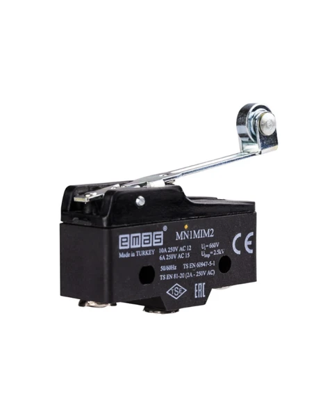Emas MN1MIM2 Metal Uzun Kollu Makaralı 1CO MN1 Serisi Plastik Mini Switch ürün görseli 1