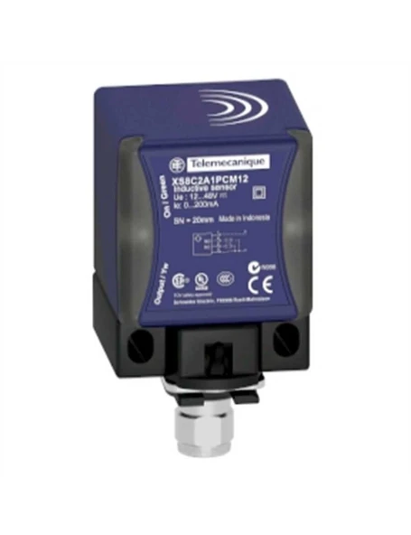 Telemecanique XS8C2A4MAU20 Endüktif Sensör XS8 40x40x70 - PBT - Sn40 mm - 24..240VAC/DC - 1/2" ürün görseli 1