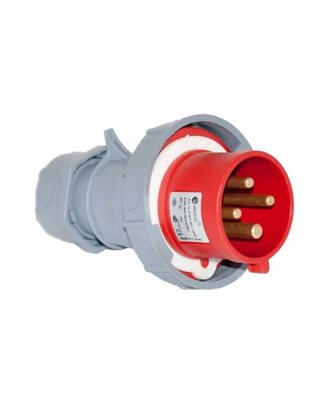 Tp Electric 3127-301-1600 4X32A CEE Norm Düz Fiş Vidalı IP67 ürün görseli 1