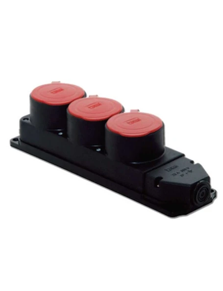 Tp Electric 3104-308-0300 3X25A Kauçuk Üçlü Grup Priz IP44 ürün görseli 1
