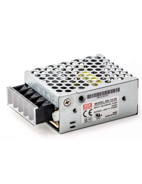 Mean Well RS-15-24   24VDC 600mA 15W Güç Kaynağı ürün görseli 1