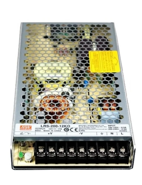Mean Well LRS-200-12KO   12VDC 17.0A 204W Güç Kaynağı ürün görseli 1