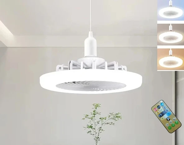 CATA CT-1153 Poyraz 42W Fanlı Dimmerli LED Ampul E27 Duy, 3 Renk Ayarlı Beyaz Işık (3200K-4000K-6400K) Vantilatörlü Aydınlatma ürün görseli 1