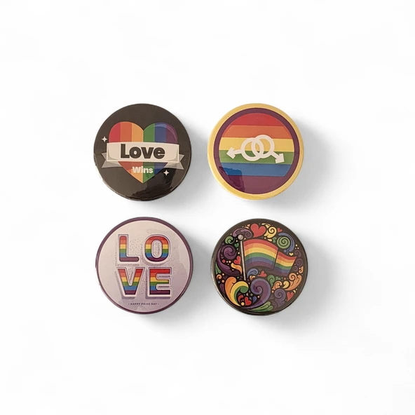 LGBT Rozet Set 1 - 4'lü LGBT Rozet ürün görseli 1
