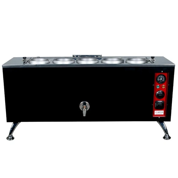 Anka Pro Elektrikli Full Otomatik Çay Kazanı 5 Demlikli 50 Litre Siyah ürün görseli 1