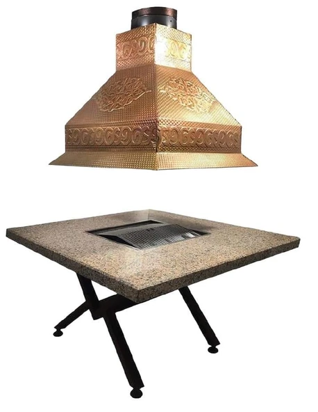 Anka Masa Tipi Bakır Pro Ocakbaşı130x130 cm ürün görseli 1