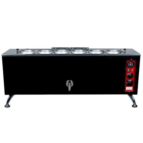 Anka Pro Elektrikli Full Otomatik Çay Kazanı 6 Demlikli 60 Litre Siyah ürün görseli 1
