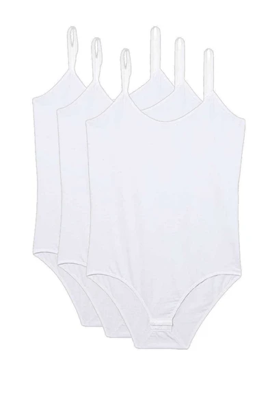 3 Adet İp Askılı Kadın Çıtçıtlı Body Beyaz ürün görseli 1