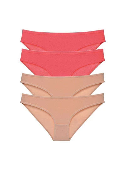 4 adet Süper Eko Set Likralı Kadın Slip Külot Fuşya Ten ürün görseli 1