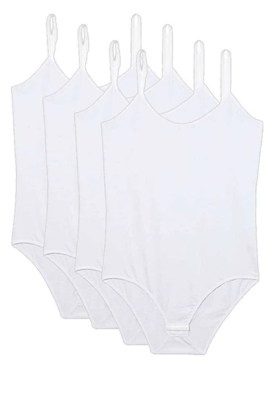 4 Adet İp Askılı Kadın Çıtçıtlı Body Beyaz ürün görseli 1