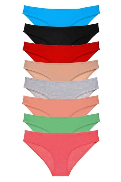 8 adet Süper Eko Set Likralı Kadın Slip Külot Set 4 ürün görseli 1