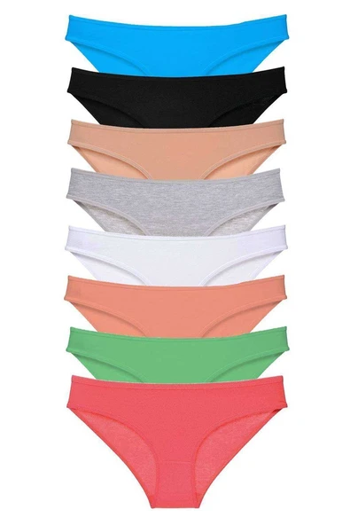 8 adet Süper Eko Set Likralı Kadın Slip Külot Set 7 ürün görseli 1