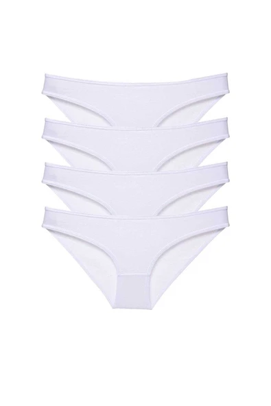 4 adet Süper Eko Set Likralı Kadın Slip Külot Beyaz ürün görseli 1