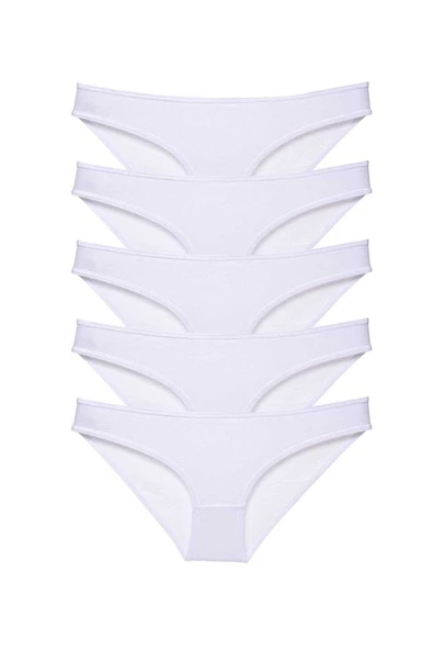 5 adet Süper Eko Set Likralı Kadın Slip Külot Beyaz ürün görseli 1