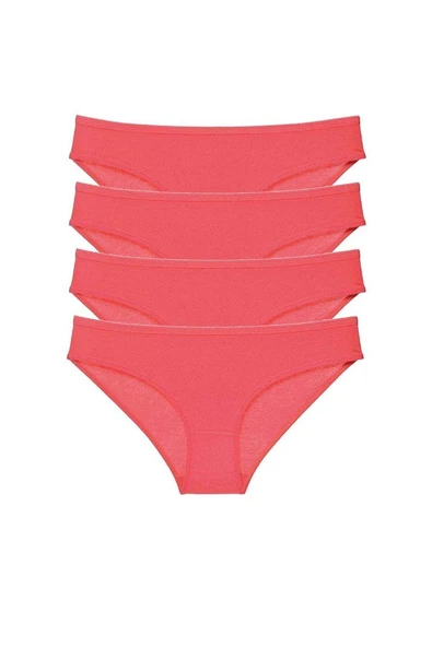 4 adet Süper Eko Set Likralı Kadın Slip Külot Kırmızı ürün görseli 1