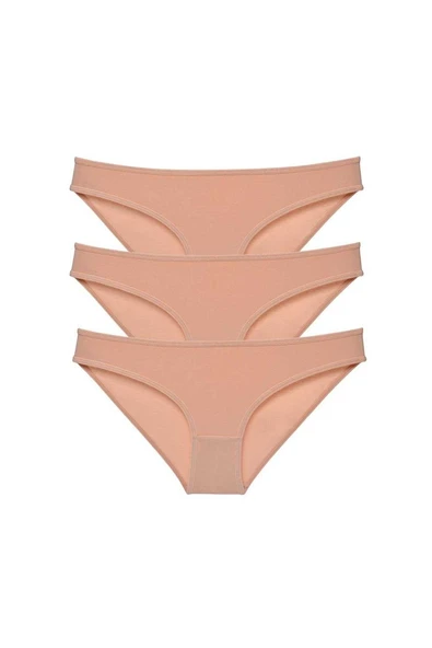 3 adet Süper Eko Set Likralı Kadın Slip Külot Ten ürün görseli 1