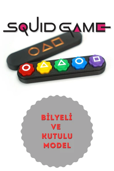 Squid Game Beş Taş - Kutulu ve Bilyeli Model - Renkli Taş Gonggi ürün görseli 1