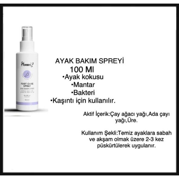Bitkisel Ayak Koku Giderici Bakım Spreyi - Resim 2