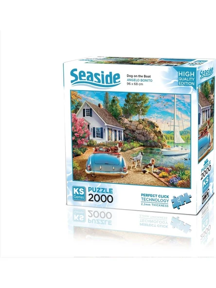 KS Games Dog On The Boat 2000 Parça Puzzle ürün görseli 1