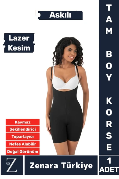 İz İç Göstermez Kaymaz Sıkılaştıran Şekillendiren Toparlayan LAZER KESİM Askılı Tam Boy Korse ürün görseli 1