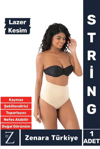 Gündelik İz İç Göstermez Kaymaz Vücut Sıkılaştıran İncelten Toparlayan LAZER KESİM String Korse ürün görseli 1