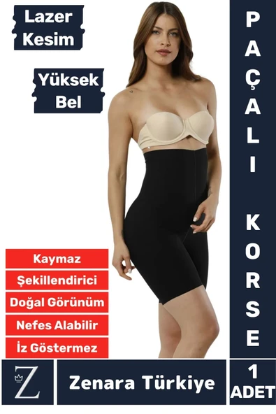 İz İç Göstermez Kaymaz Beden İncelten Sıkılaştıran Toparlayan LAZER KESİM Yüksek Bel Paçalı Korse ürün görseli 1