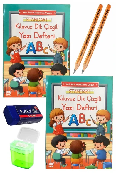 Kılavuz Dik Çizgili Güzel Yazı Defteri A4 Büyük Boy Fatih Jumbo Kurşun Kalem Sınav Silgisi Kalemtraş Yeni Müfredat ürün görseli 1