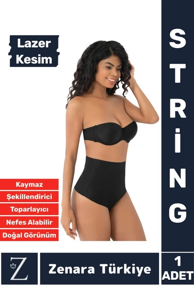 Gündelik İz İç Göstermez Kaymaz Vücut Sıkılaştıran İncelten Toparlayan LAZER KESİM String Korse ürün görseli 1