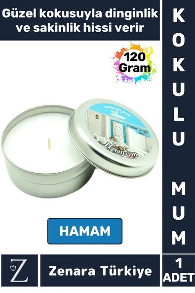 Özel Metal Kutu Arınma Huzur Meditasyon Yoga Esans Sakinlik Veren Dekoratif Oda Kokusu Mum 120 Gram ürün görseli 1