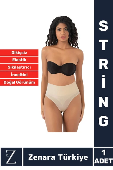Gündelik İz Göstermez Kaymaz 2 Beden İncelten Sıkılaştıran Toparlayan Çok Şık Dikişsiz STRİNG Korse ürün görseli 1