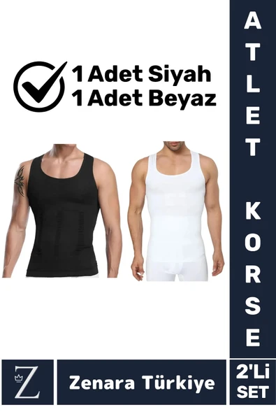 Jinekomasti Dik Duruş Göbek Göğüs Toparlayan Sıkılaştıran Ultra Elastik Erkek Atlet Korse 2 Adet ürün görseli 1