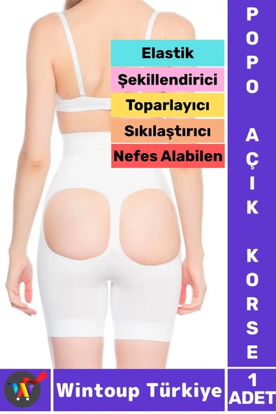 Özel Üretim Alt Karın Bel Toparlayan Sıkılaştıran Popo Şekillendiren Elastik POPO AÇIK PAÇALI KORSE ürün görseli 1