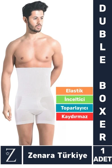 Gündelik Kaymaz Göbek Kalça Toparlayan Sıkılaştıran Bel Düzleştiren İncelten Erkek Duble Boxer Korse ürün görseli 1